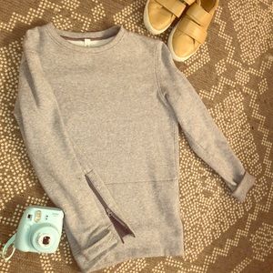 Lululemon Grey Sweatshirt with Zipper Accents